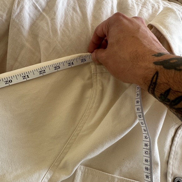 J. Crew Wallace & Barnes Duck Canvas Utility Chore Jacket Size Large Off White - Picture 15 of 15